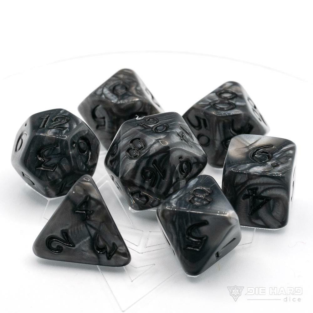 LionHeart Hobby 7 Piece RPG Set - Elessia - Shale with Black