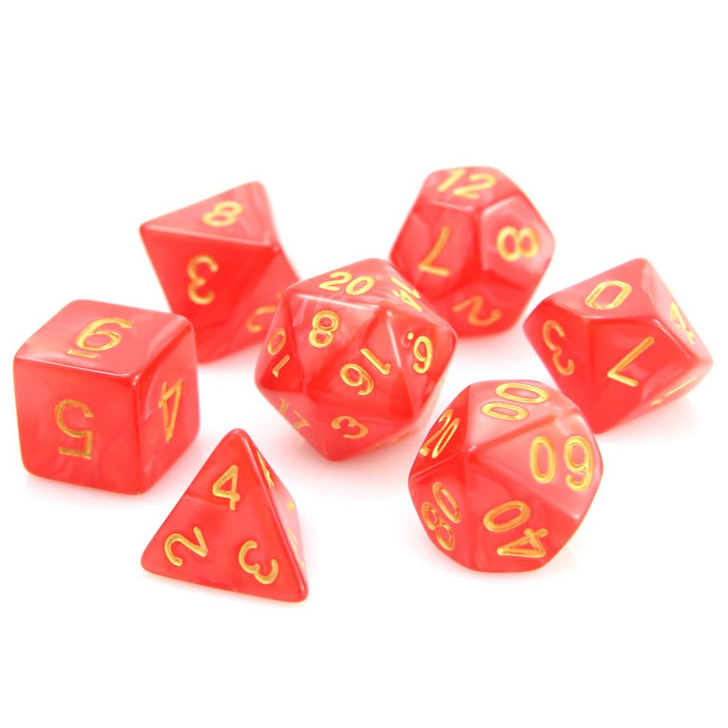 LionHeart Hobby 7 Piece RPG Set - Red Swirl with Gold