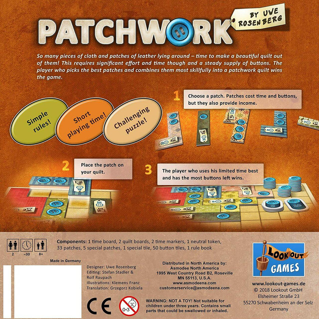 Lookout Games Patchwork at LionHeart Hobby