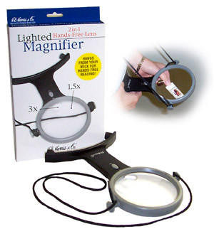 Lighted Hands Free Magnifier 1.5X -3.5X w/Lanyard 22129