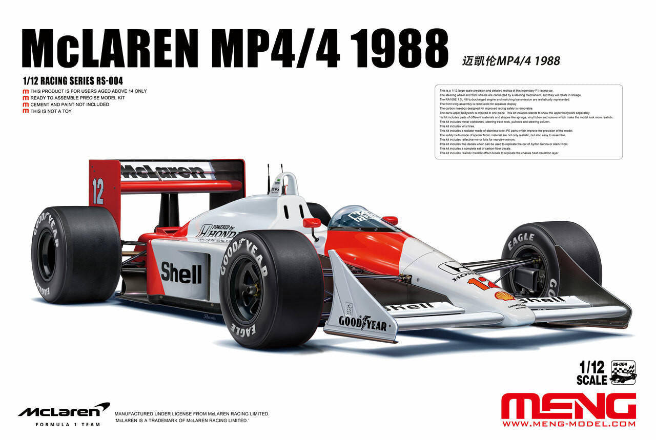 Meng 1/12 1988 McLaren MP4/4 RS004 