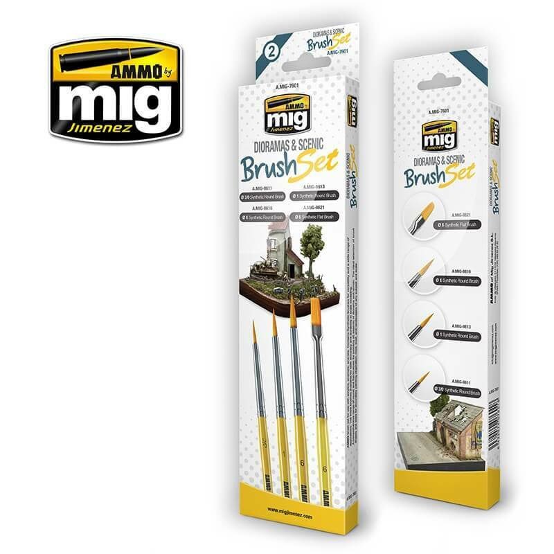 MiG Ammo Diorama and Scenic Brush Set 7601