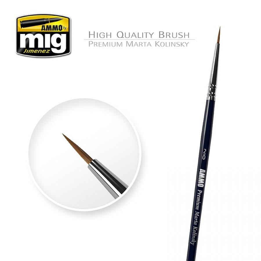 MiG Ammo Premium Marta Kolinsky 2/0 Round Brush 8601 