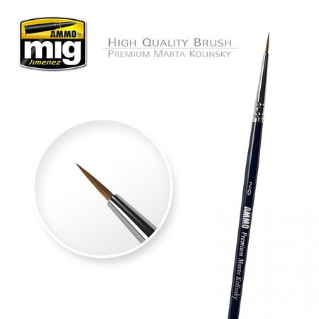 MiG Ammo Premium Marta Kolinsky 2/0 Round Brush 8601 