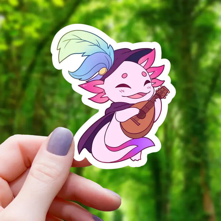 Mimic Gaming Co Axolotl Bard RPG Inspired Class Sticker 