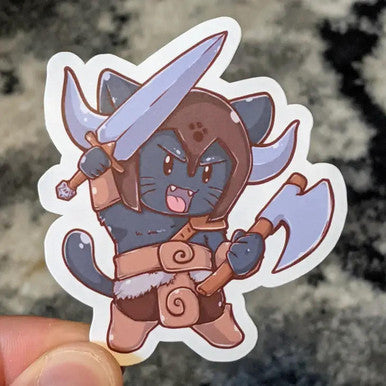 Barbarian Cat RPG Inspired Class Sticker