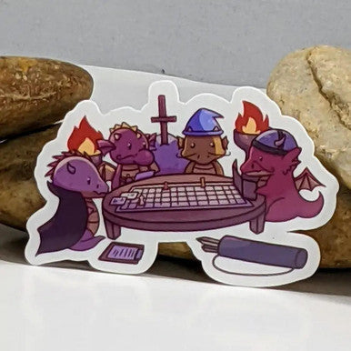 Dragons Playing RPG Tabletop Gaming Sticker