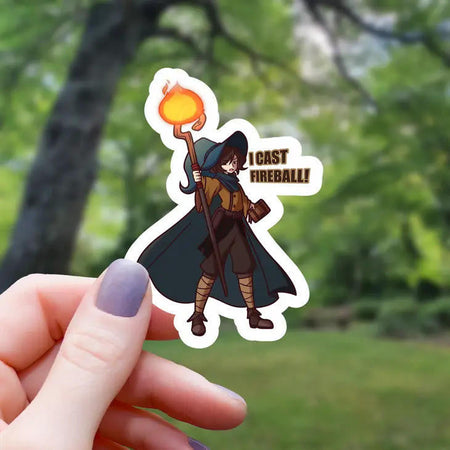 Mimic Gaming Co I Cast Fireball Wizard Sticker 