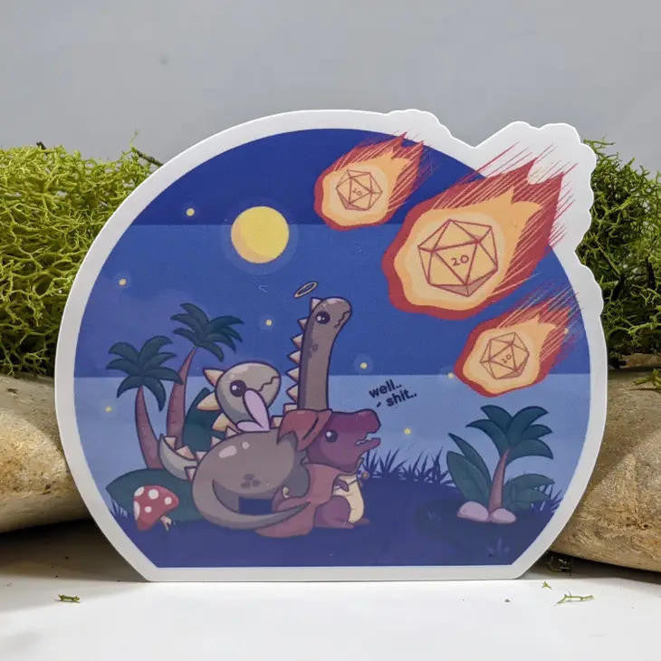 Mimic Gaming Co Well Shit Flat Bottom Meteor Dice Sticker 