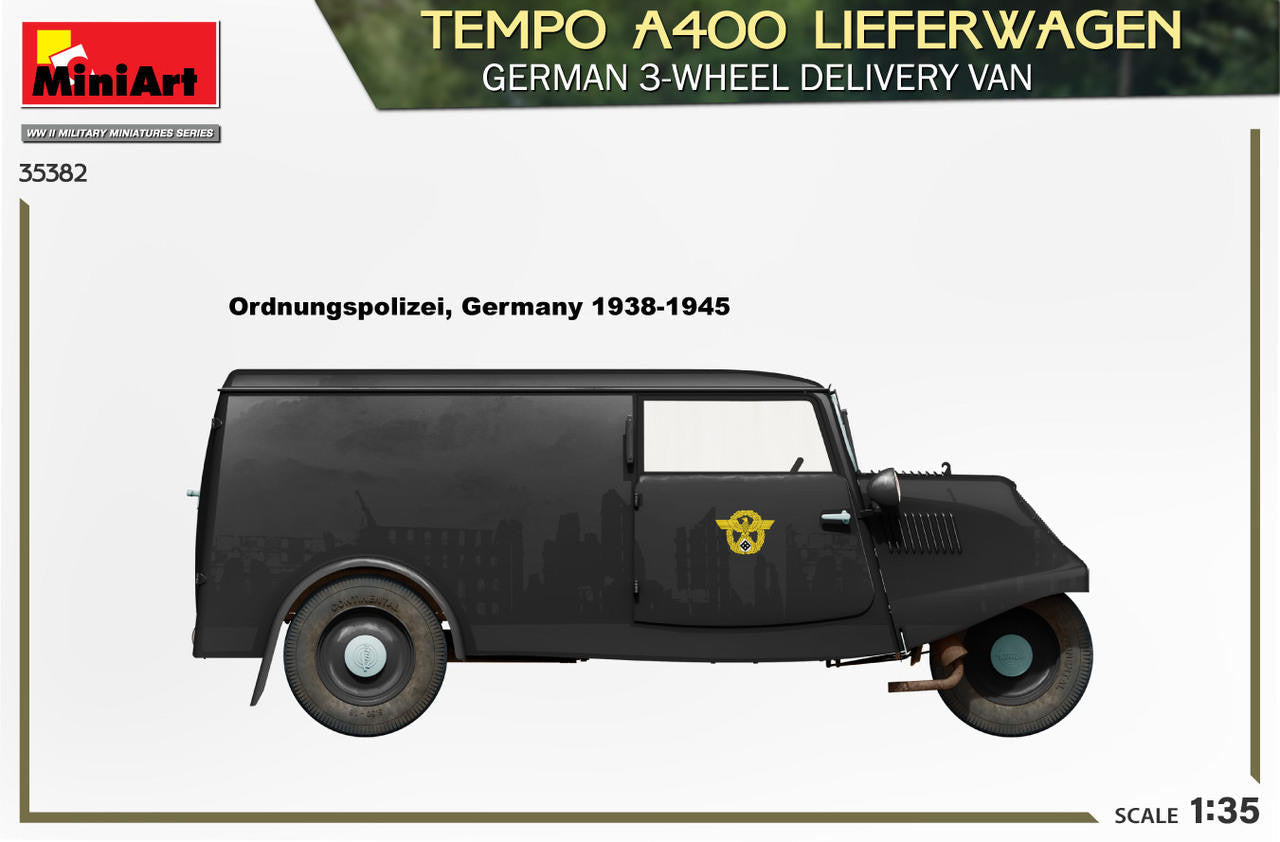 MiniArt 1/35 A400 Tempo Lieferewagen 3-Wheel Van 35382