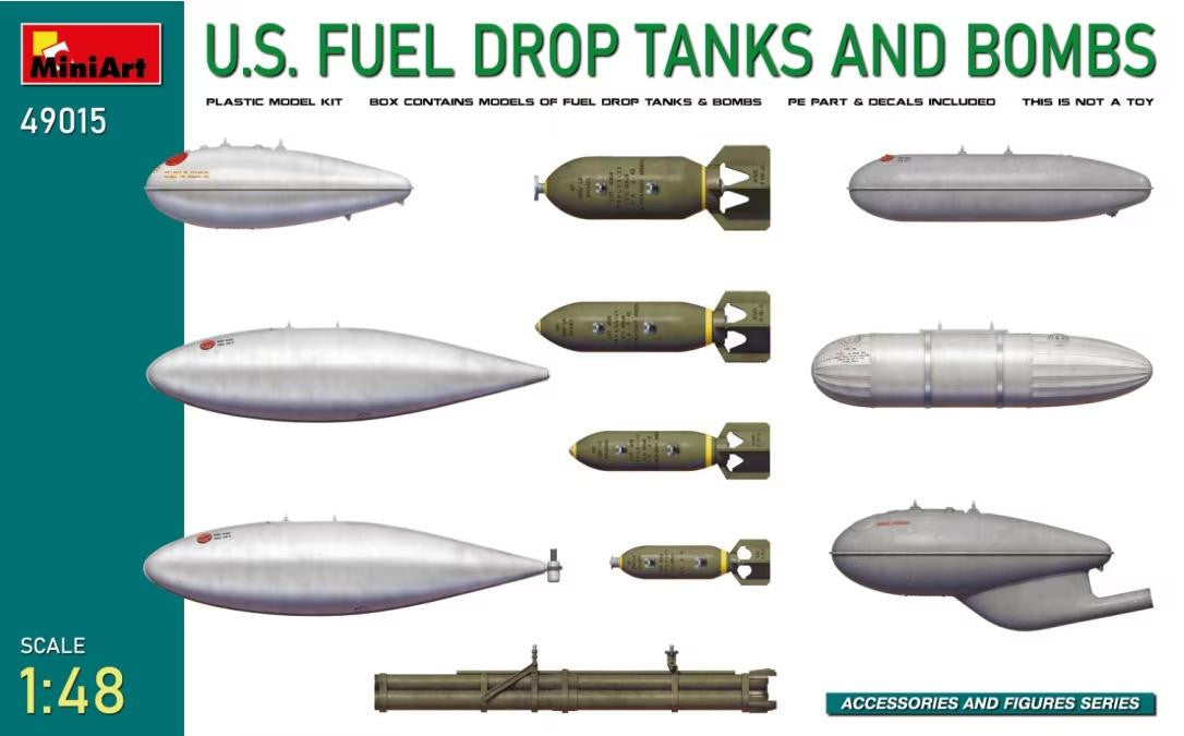 MiniArt 1/48 U.S. Fuel Drop Tanks & Bombs 49015 