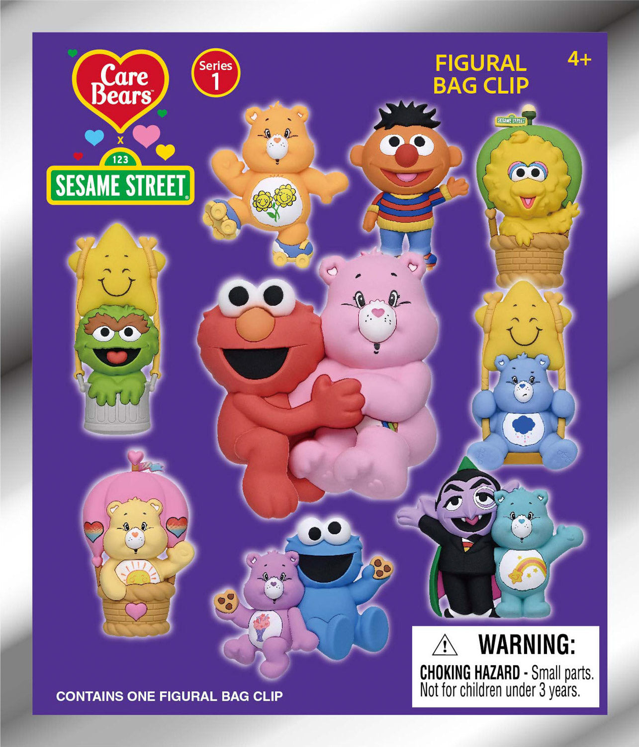 Care Bears x Sesame Street 3D Foam Bag Clip, Series 1, package front