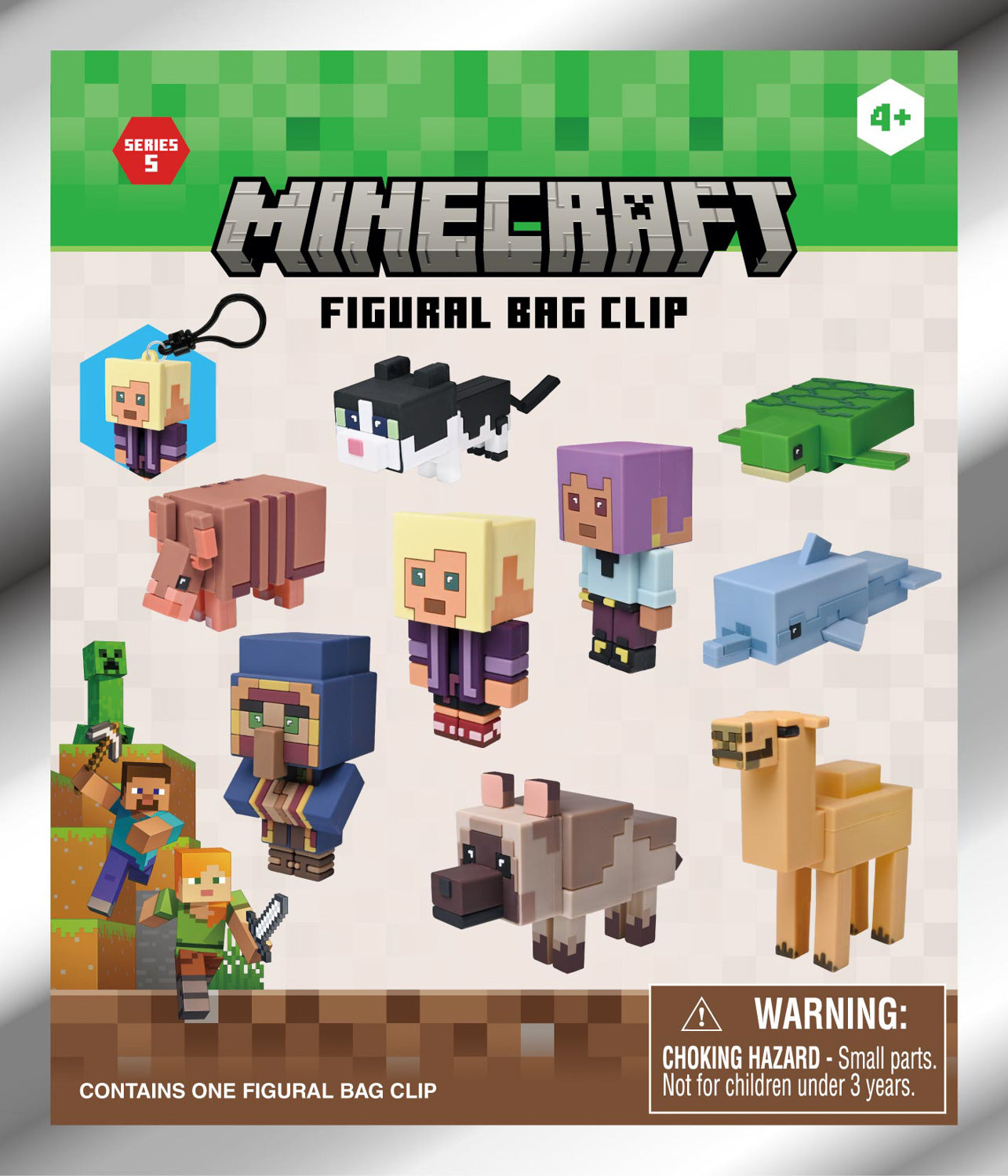 Minecraft 3D Foam Bag Clip, Series 5, package front