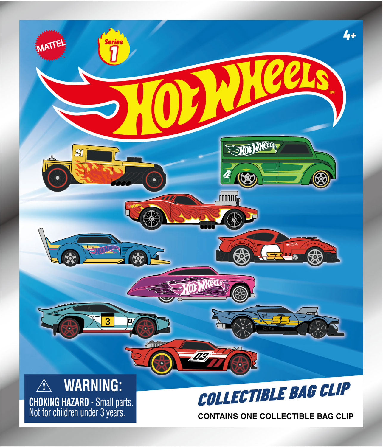 Hot Wheels 3D Foam Bag Clip, Series 1, package front