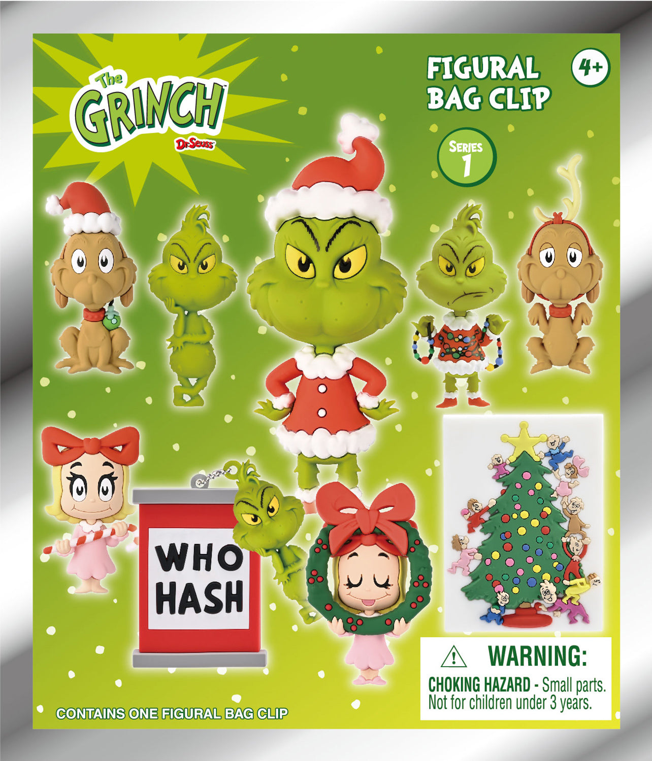 Grinch 3D Foam Bag Clip, Series 1, package front