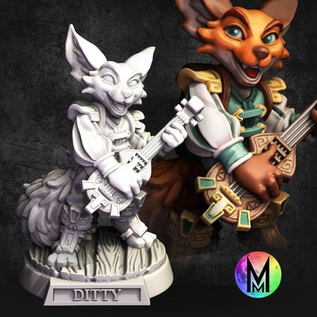 Moonlight Minis Ditty the Foxfolk Bard 