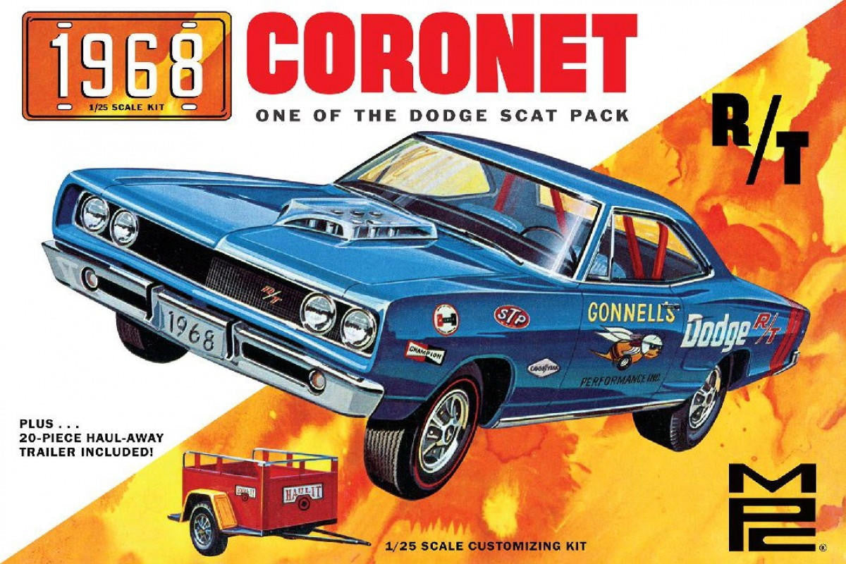 MPC 1/25 1968 Dodge Coronet Hardtop w/Trailer 975 