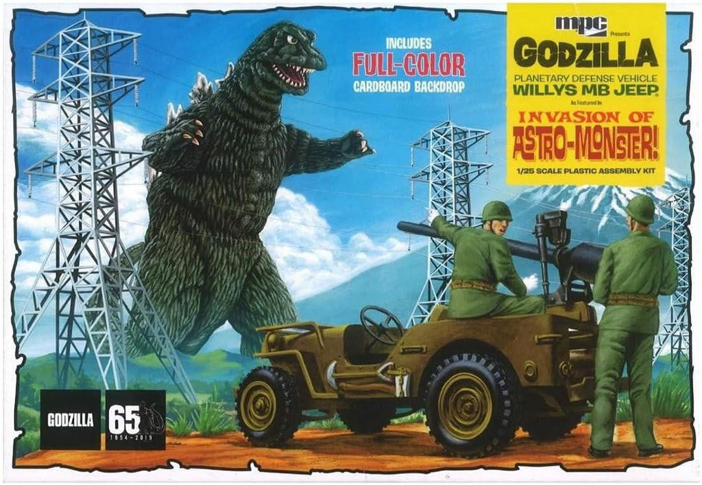 MPC 1/25 Army Jeep w/Godzilla Backdrop M882 