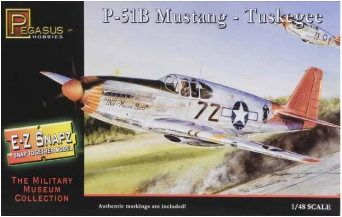 Pegasus Hobbies 1/48 P-51B Mustang Tuskegee EZ Snap 8404 