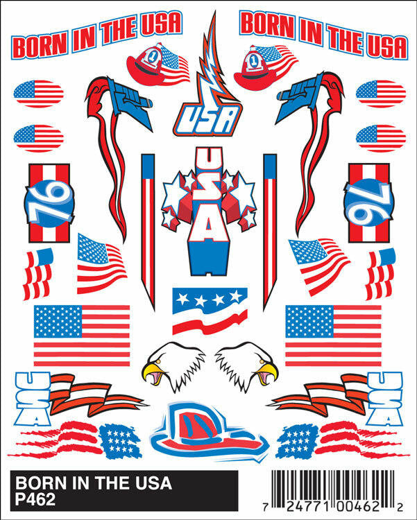 PineCar Born in the USA Stick-On Decals 462
