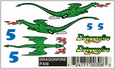 PineCar Dragonfire Dry Transfer Decal 308