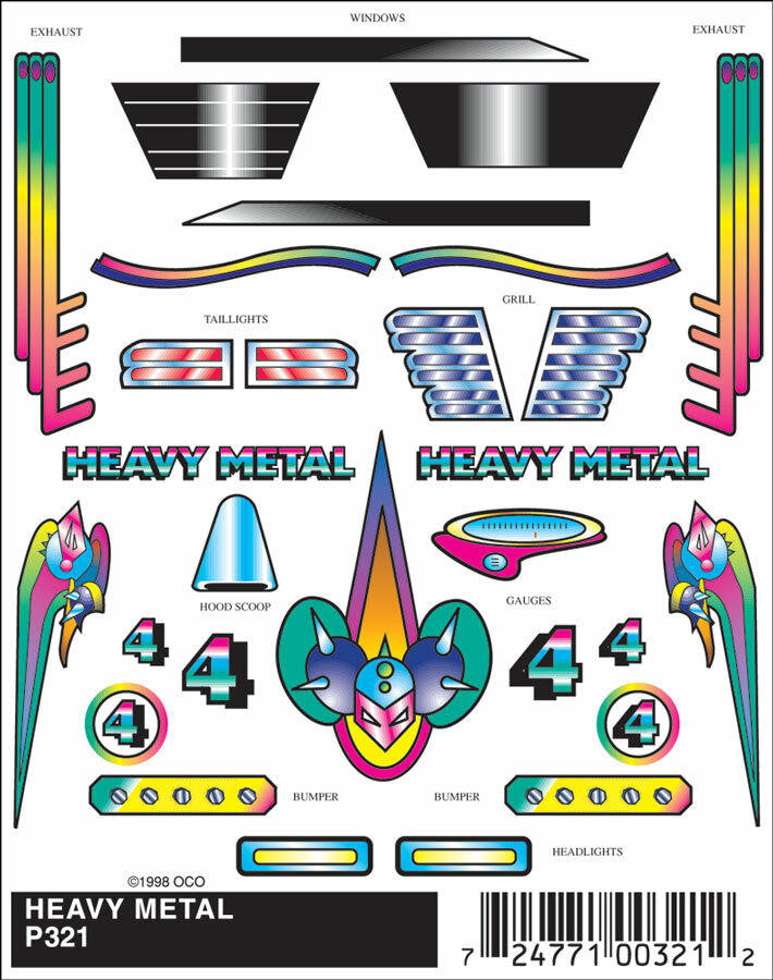 PineCar Heavy Metal Stick-On Decal 321