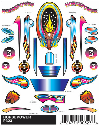 Horse Power Stick-On Decal 323