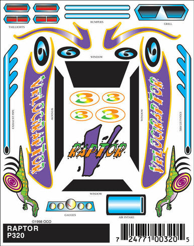 Raptor Stick-On Decal 320