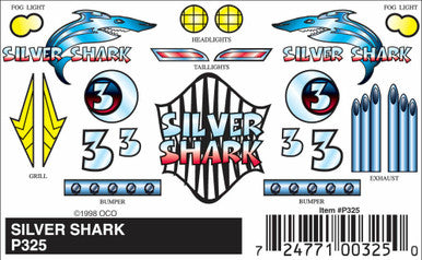 Silver Shark Stick-On Decal 325