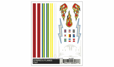 Stripes & Flames Dry Transfer Decal 307