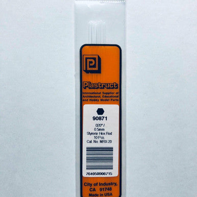 Hexagon Plastic Rod MRX-20 .020 (10) 90871