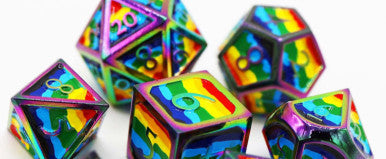 Rainbow Pride Flag - Metal RPG Dice Set
