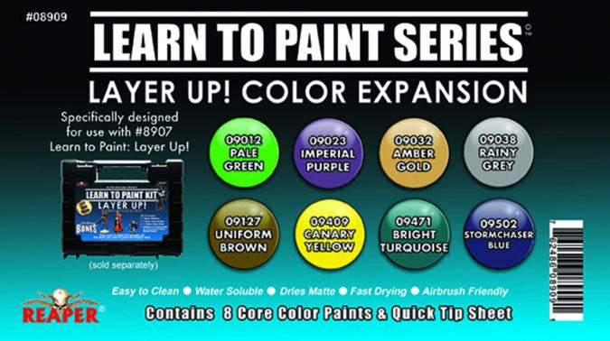 Reaper Miniatures Learn To Paint Kit: Layer Up! Color Expansion 08909 