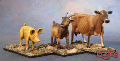 Reaper Miniatures - Metal - Animal Companions: Goat, Pig, Cow 03719