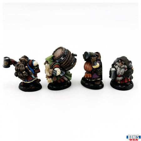 Reaper Miniatures Townsfolk: Dwarven Brewmeister and Patrons (4) 30139 