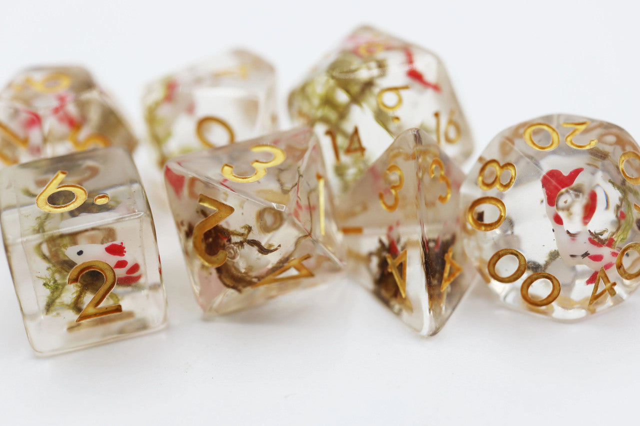 Red Koi RPG Dice Set