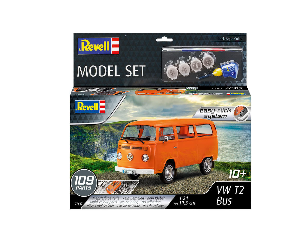 Revell of Germany 1/24 VW T2 Micro Bus Snap w/Paint and Glue 67667