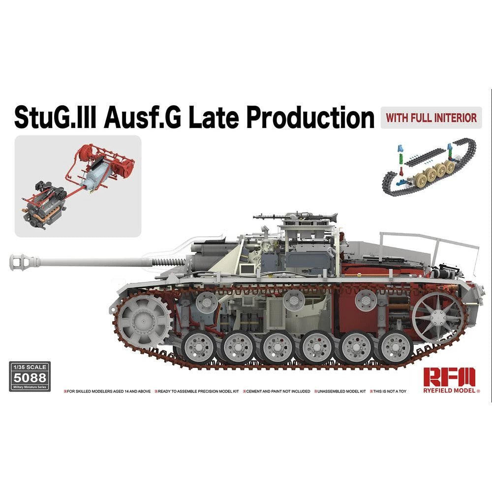 Rye Field Model 1/35 StuGIII Ausf G Late With Full Interior 5088