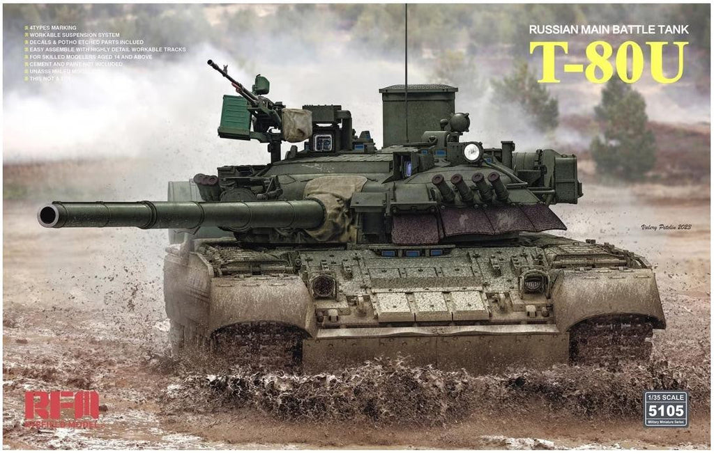 Rye Field Model 1/35 T-80U Russian MBT 5105 
