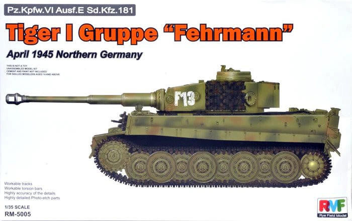 Rye Field Model 1/35 Tiger I Ausf.E "Fehrmann" 5005 