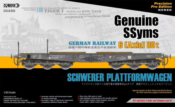 Sabre Model 1/35 80t 6-Axle Flat Car Pro Edition 35A05SVP
