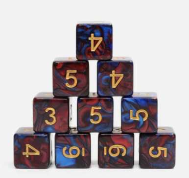 12 piece D6's - Blue Blood