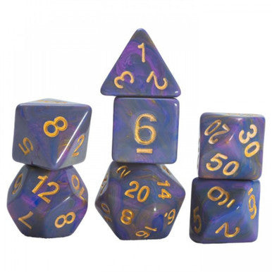 RPG Dice Set (7): Purple Unicorn