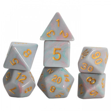 RPG Dice Set (7): Teal Unicorn