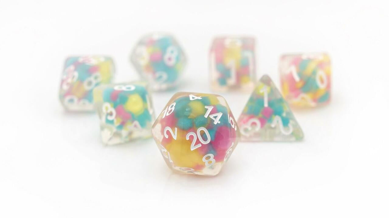 Sirius Dice RPG Dice Set 7 Lucky Charm Glowworm at LionHeart Hobby
