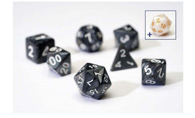 RPG Dice Set (7): Pearl Charcoal Grey Acrylic