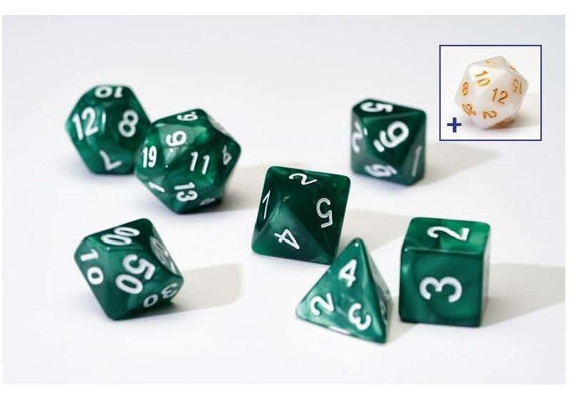 Sirius Dice RPG Dice Set 7 Pearl Green Acrylic