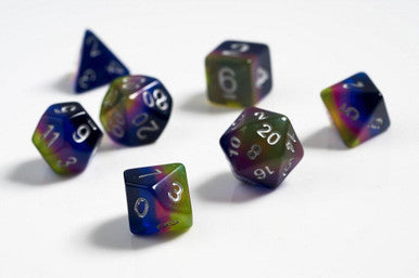 RPG Dice Set (7): Pink, Green, Blue