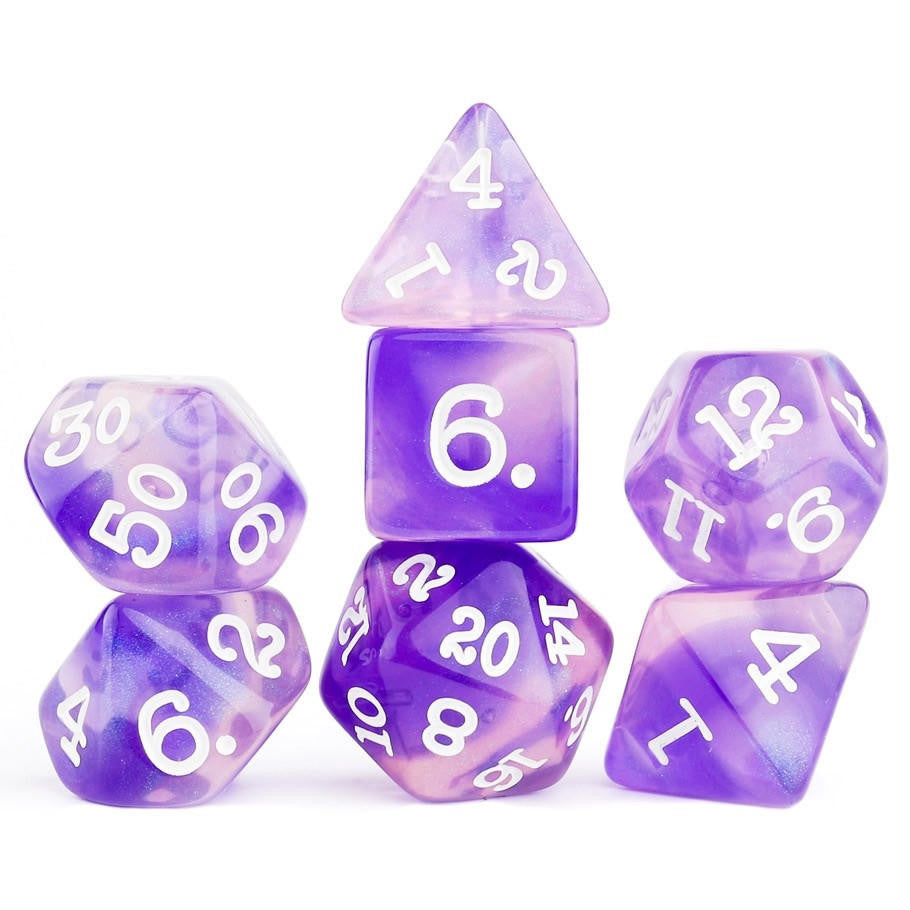 Sirius Dice RPG Dice Set (7): Purple Glaze 