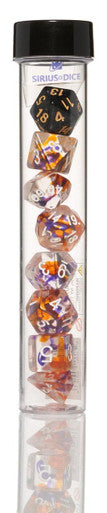 RPG Dice Set (7): Purple, Orange Clear